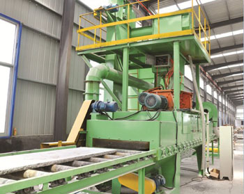 石材拋丸機(jī)，大理石荔枝面打毛粗化設(shè)備